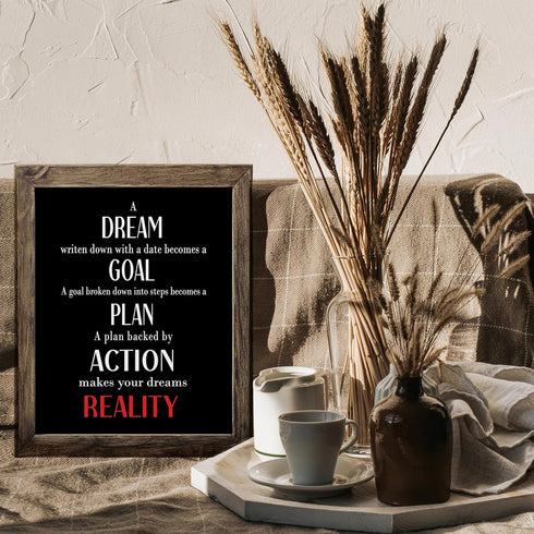 Posterizer 1 pcs-A dream becomes a goal-powerful quote-Men's Art Collection-Motivational & Inspirational Art-decor for office wall- UNFRAMED Wall ...